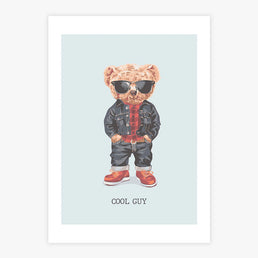 Quadro Infantil Urso Cool Guy - Vertical