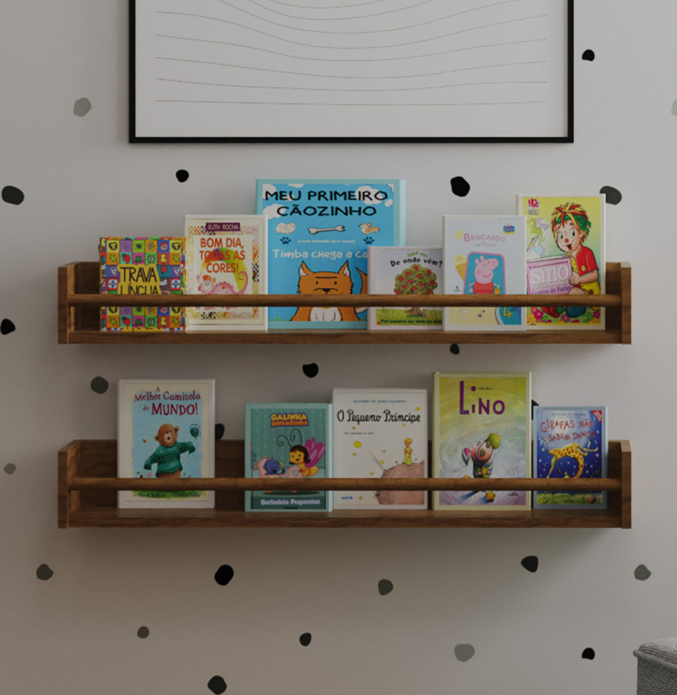 Prateleira de Livro Up 90cm - Freijó