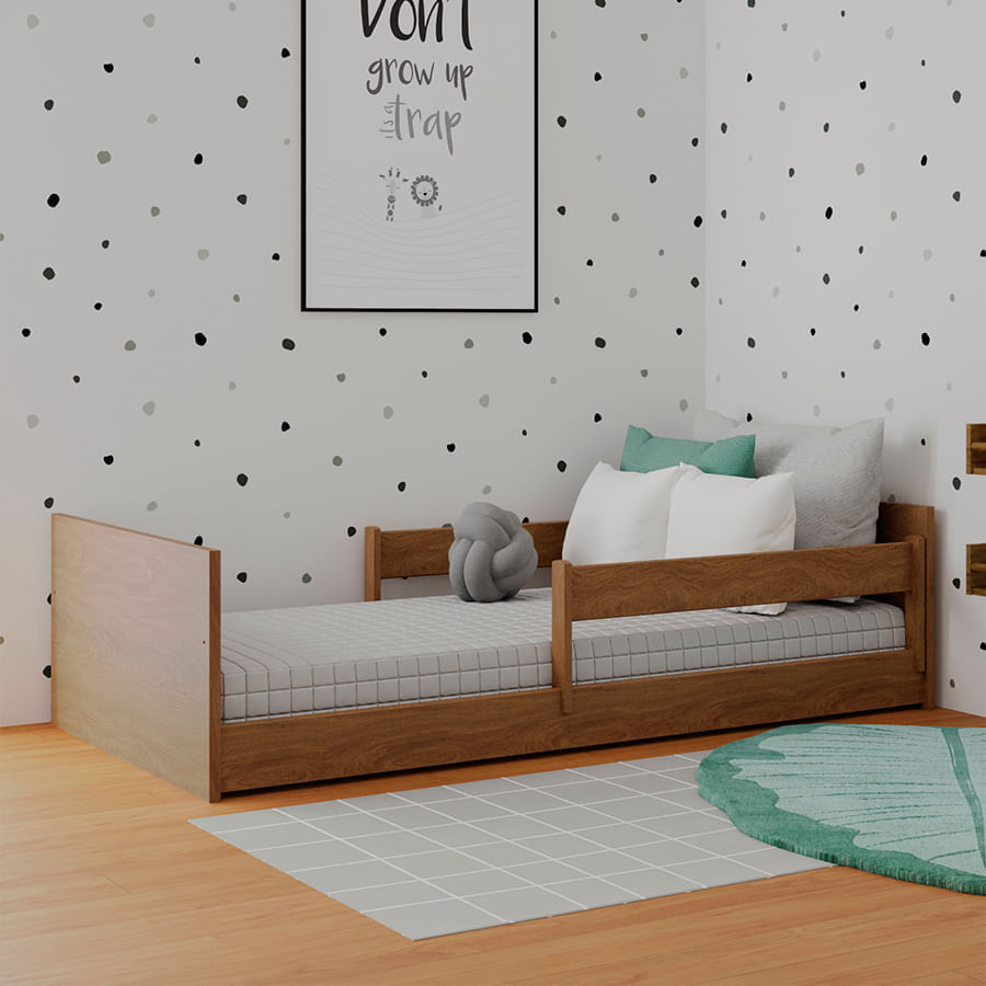 Cama Solteiro Up 2 em 1 - Freijó