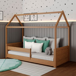 Cama Com Casinha Up 2 em 1 - Freijó