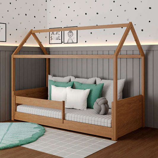 Cama Com Casinha Up 2 em 1 - Freijó