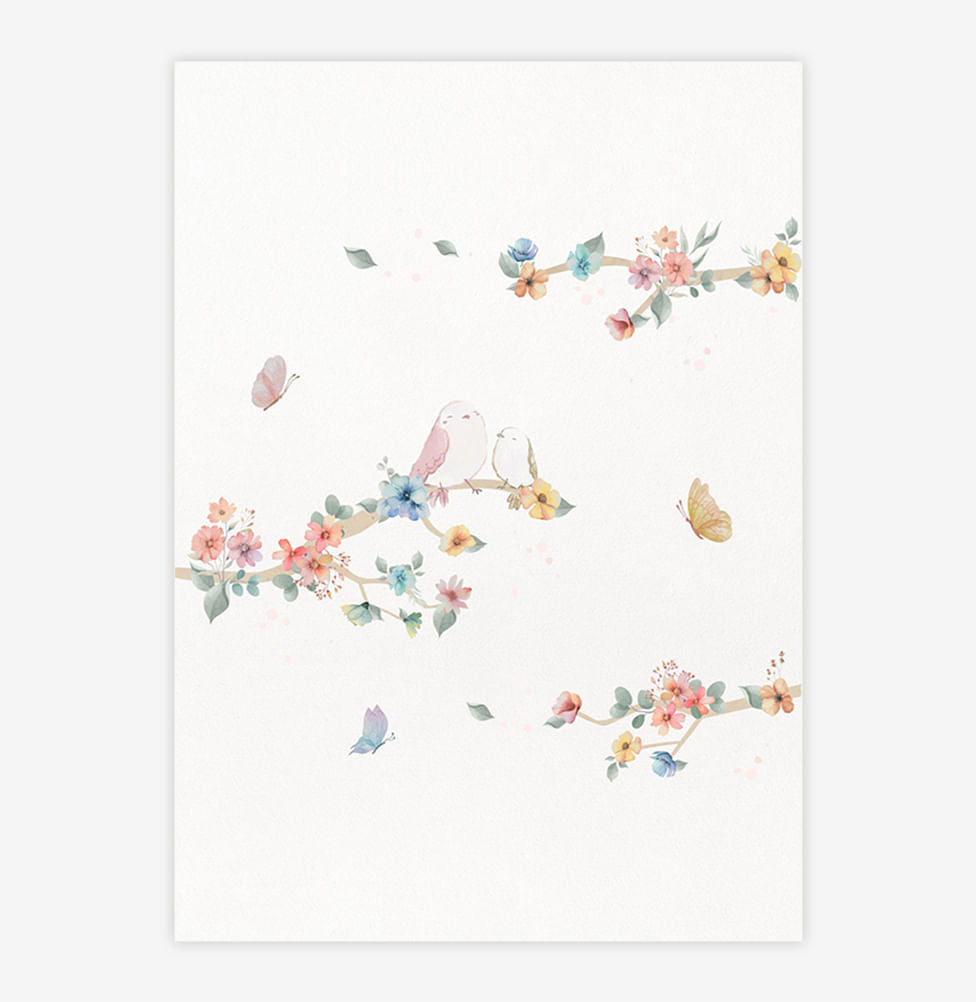 Quadro Infantil Paris Galho Esquerda - Vertical