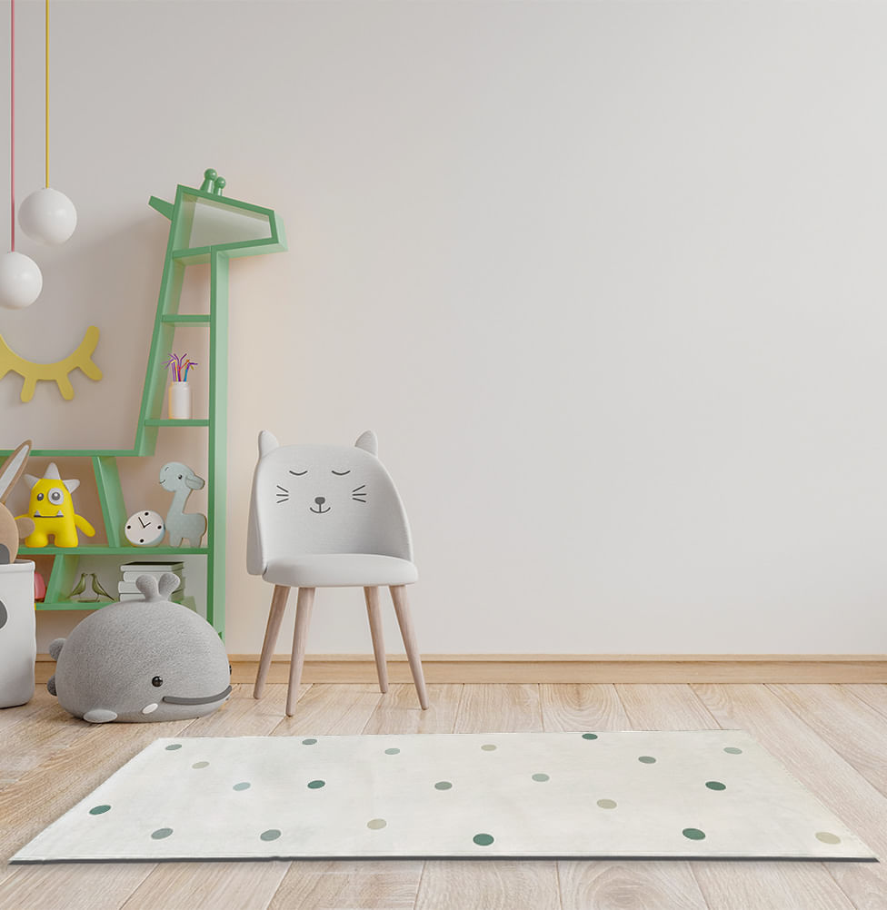 Tapete Infantil Passadeira Poá Verde - Playmat