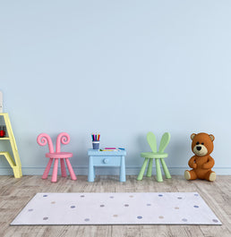 Tapete Infantil Passadeira Poá Azul - Playmat