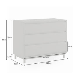 Cômoda de Bebê Nord 3 Gavetas - Branco