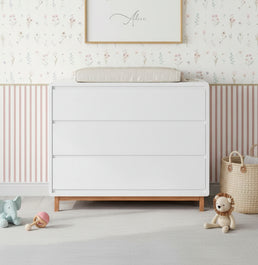 Cômoda de Bebê Nord 3 Gavetas - Branco Jequitibá