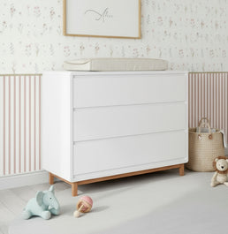 Cômoda de Bebê Nord 3 Gavetas - Branco Jequitibá