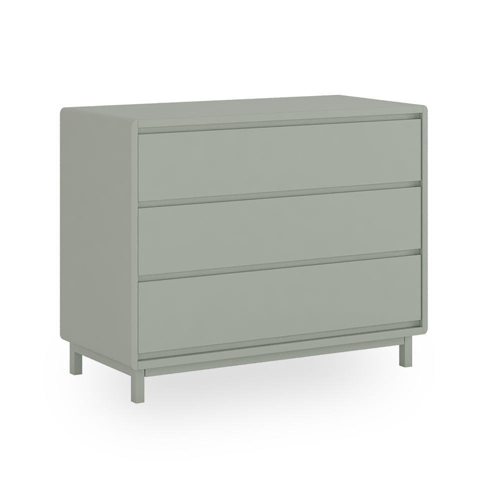Cômoda de Bebê Nord 3 Gavetas - Verde Jardim 
