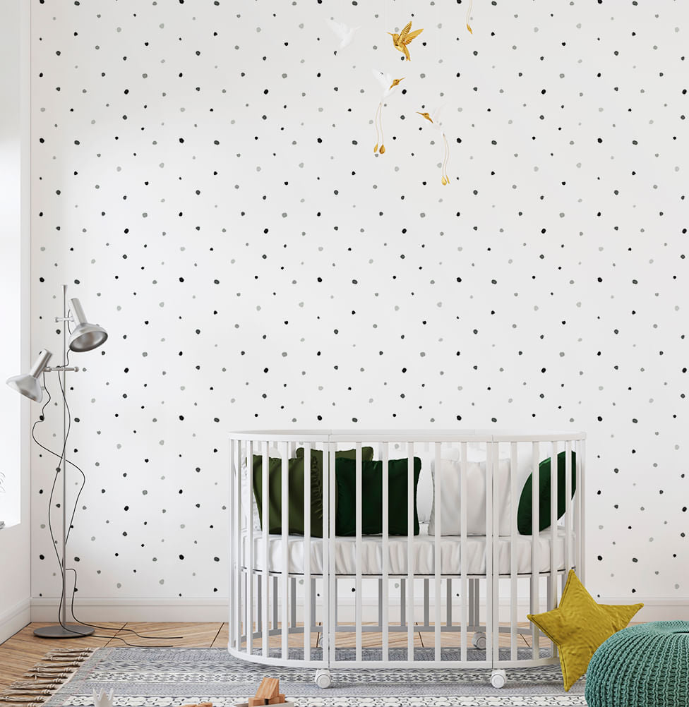 Papel de Parede Infantil Mancha Preto e Cinza