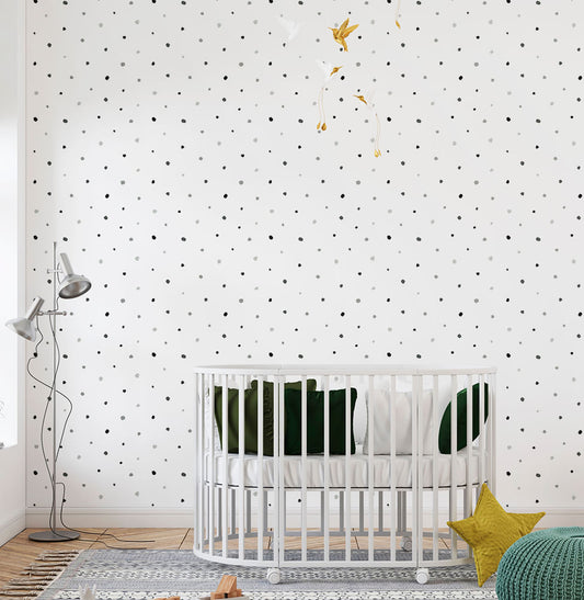 Papel de Parede Infantil Mancha Preto e Cinza