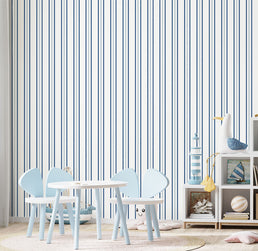 Papel de Parede Infantil Listra 3 Cores Azul