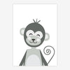 Quadro Infantil Macaco Moderno Cinza - Vertical