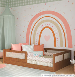 Cama Montessoriana Casal Haus Com Palha - Freijó