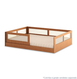 Cama Montessoriana Casal Haus Com Palha - Freijó