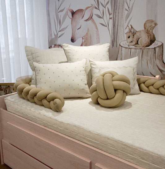 Colcha Solteiro Com Elástico Quadradinho - Linho