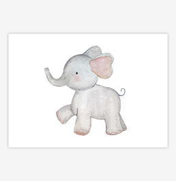 Quadro Infantil Selva Elefante Color - Horizontal