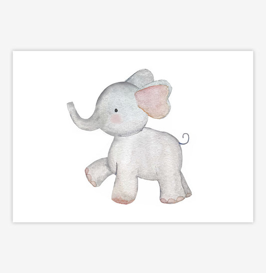 Quadro Infantil Selva Elefante Color - Horizontal