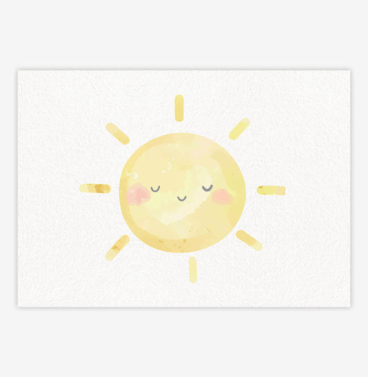 Quadro Infantil Sol Aquarela - Horizontal