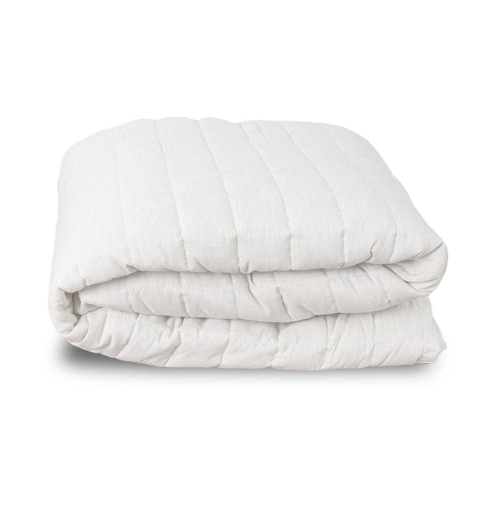 Colcha Casal Com Elástico Quadradinho - Linho