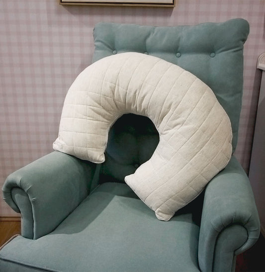 Almofada de Amamentação Quadradinho - Linho