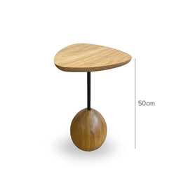 Mesa Lateral Pingo - Cinamomo Natural e Haste Preta