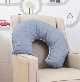 Almofada de Amamentação Quadradinho Chambre - Azul Mescla