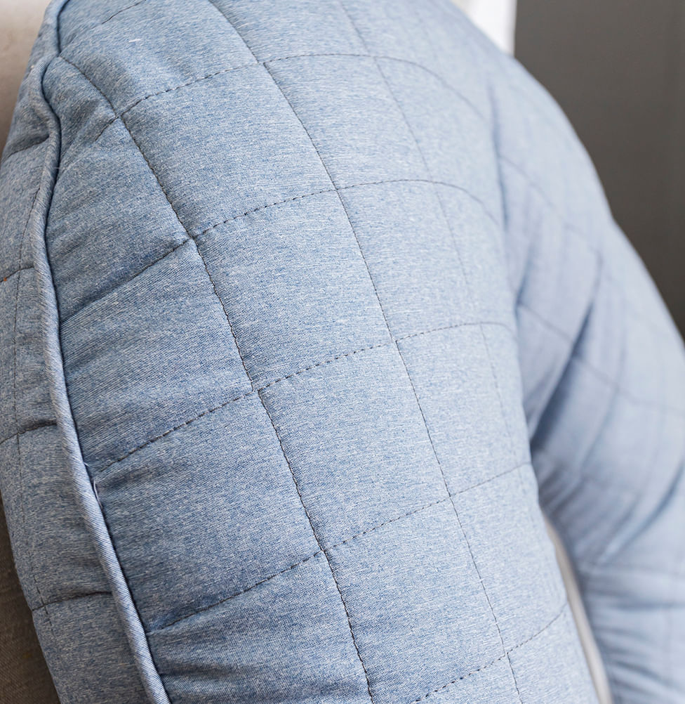 Almofada de Amamentação Quadradinho Chambre - Azul Mescla