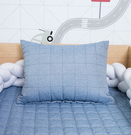 Almofada Quadradinho Chambre 40x30cm - Azul Mescla