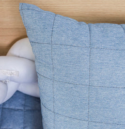 Almofada Quadradinho Chambre 40x30cm - Azul Mescla