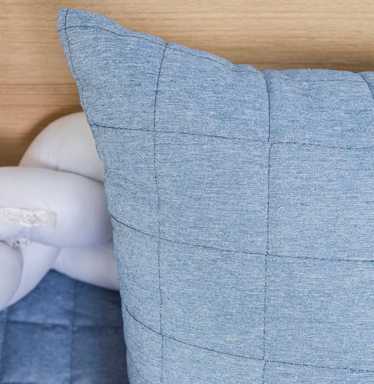 Almofada Quadradinho Chambre 40x30cm - Azul Mescla