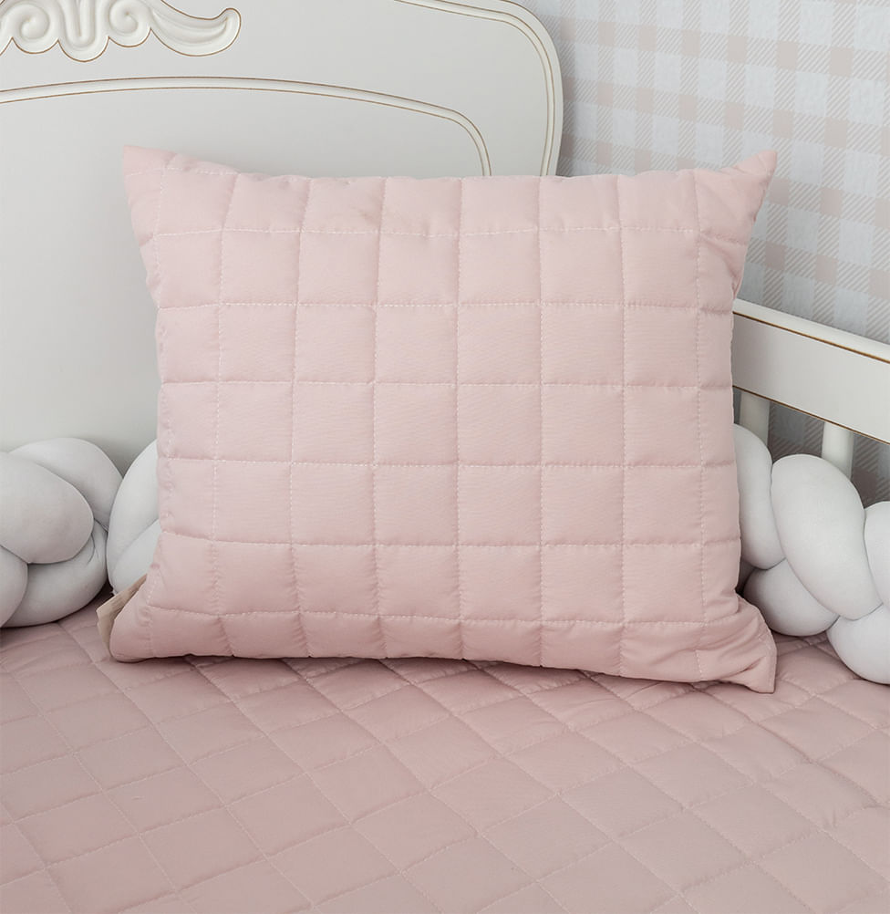 Almofada Quadradinho Chambre 40x30cm - Rosa Nuvem