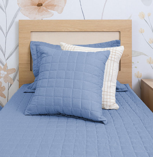 Capa de Almofada Quadradinho Chambre 50x50cm - Azul Mescla