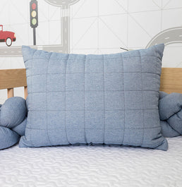 Capa de Almofada Quadradinho Chambre 60x40cm - Azul Mescla