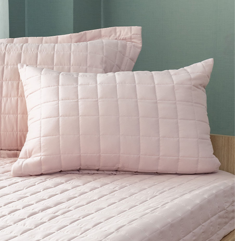 Capa de Almofada Quadradinho Chambre 60x40cm - Rosa Nuvem