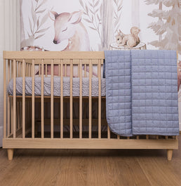 Colcha para Berço Chambre Quadradinho - Azul Mescla