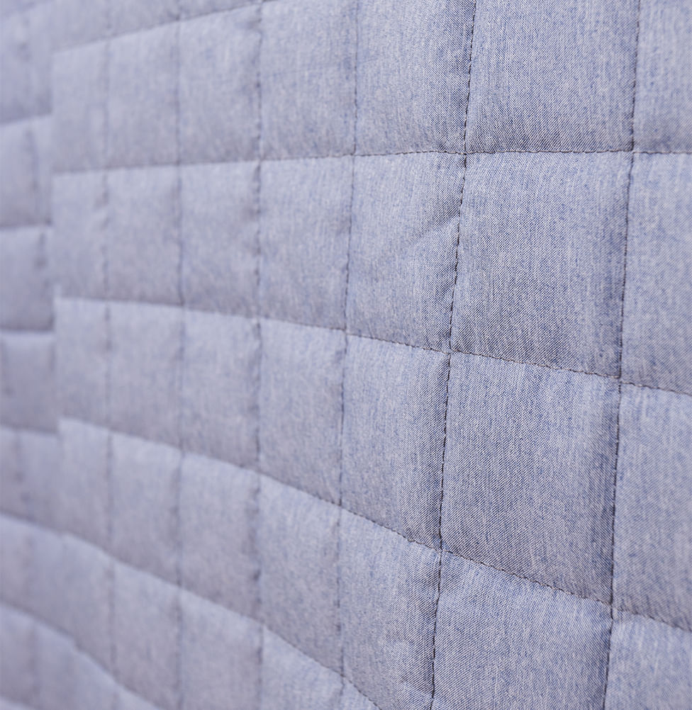 Colcha para Berço Chambre Quadradinho - Azul Mescla