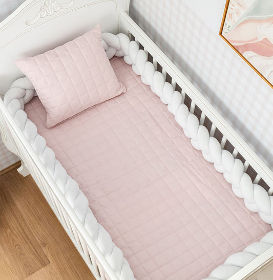 Colcha para Berço Chambre Quadradinho - Rosa Nuvem