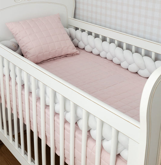 Colcha para Berço Chambre Quadradinho - Rosa Nuvem