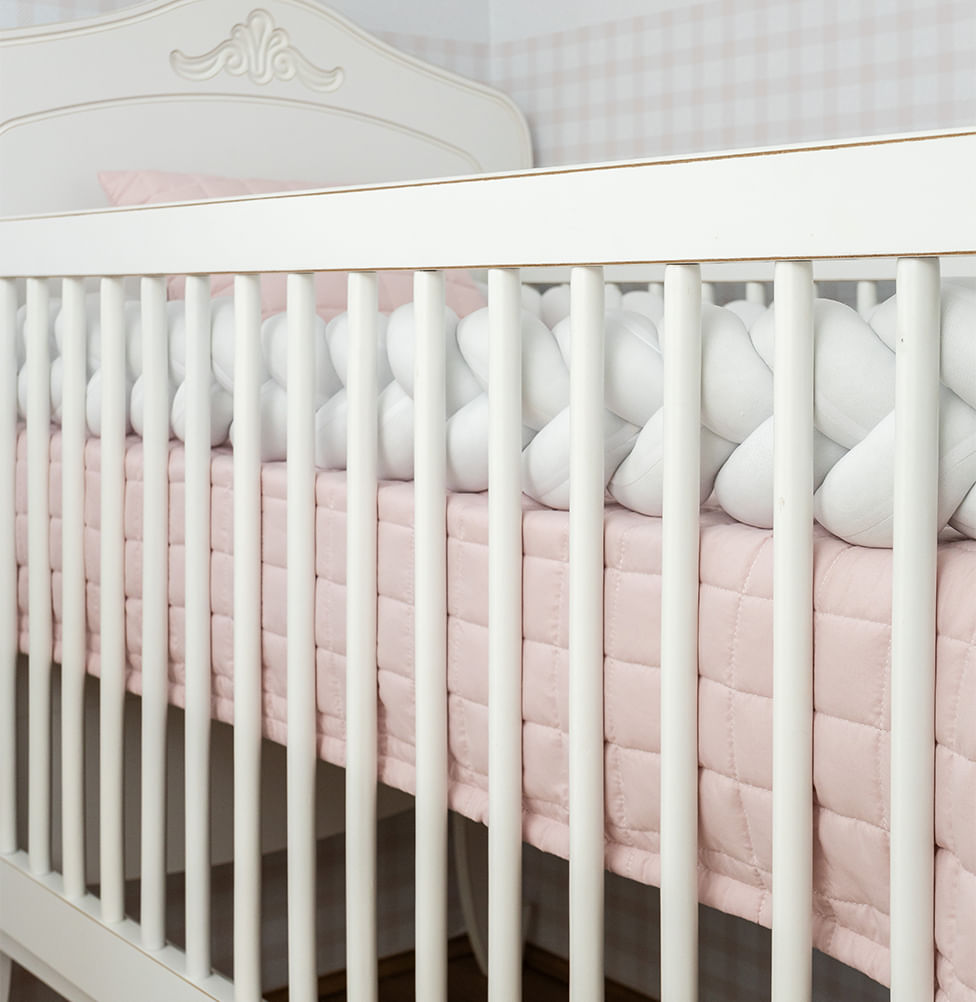 Colcha para Berço Chambre Quadradinho - Rosa Nuvem