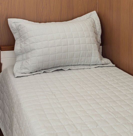 Kit Colcha de Solteiro Quadradinho Chambre - Verde Mescla