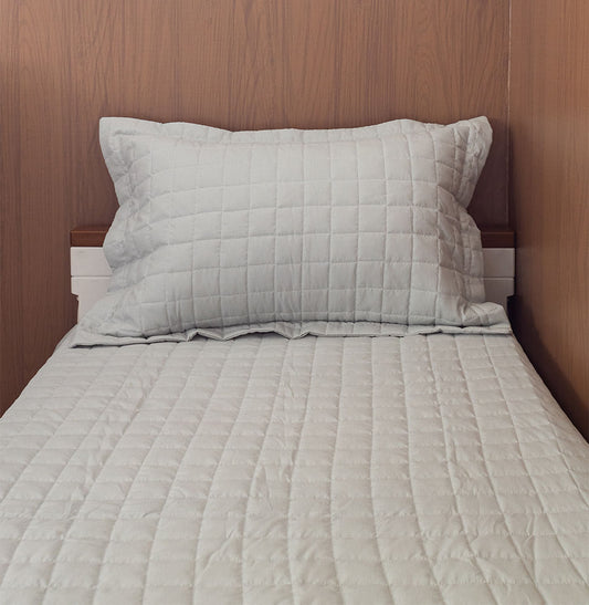 Kit Colcha de Solteiro Quadradinho Chambre - Verde Mescla