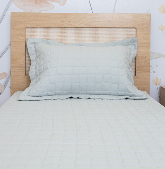 Porta Travesseiro Quadradinho Chambre 50x70cm - Verde Mescla