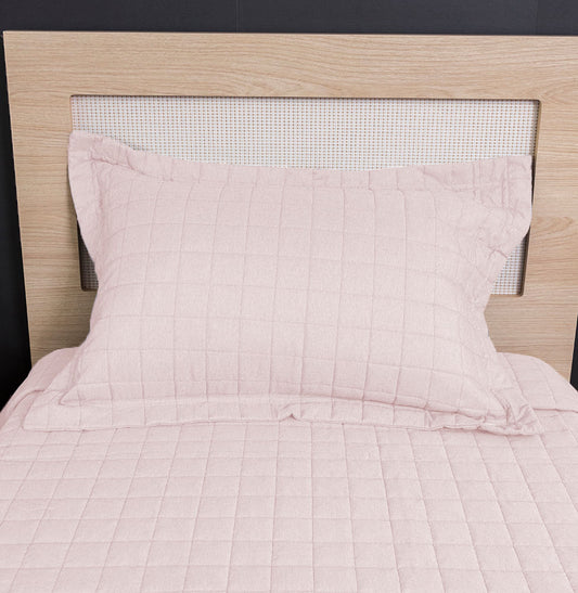 Porta Travesseiro Quadradinho Chambre 50x70cm - Rosa Nuvem