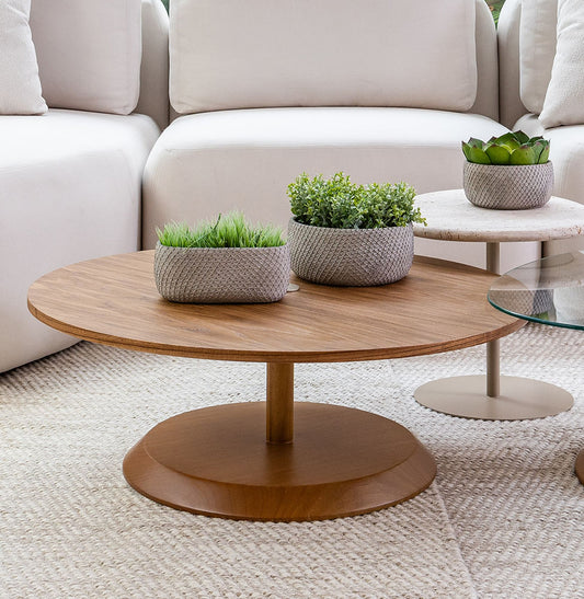 Mesa de Centro Roma Redonda - Madeira Damasco