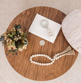 Mesa de Centro Roma Redonda - Madeira Damasco