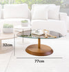 Mesa de Centro Roma Orgânica Com Vidro - Madeira Damasco