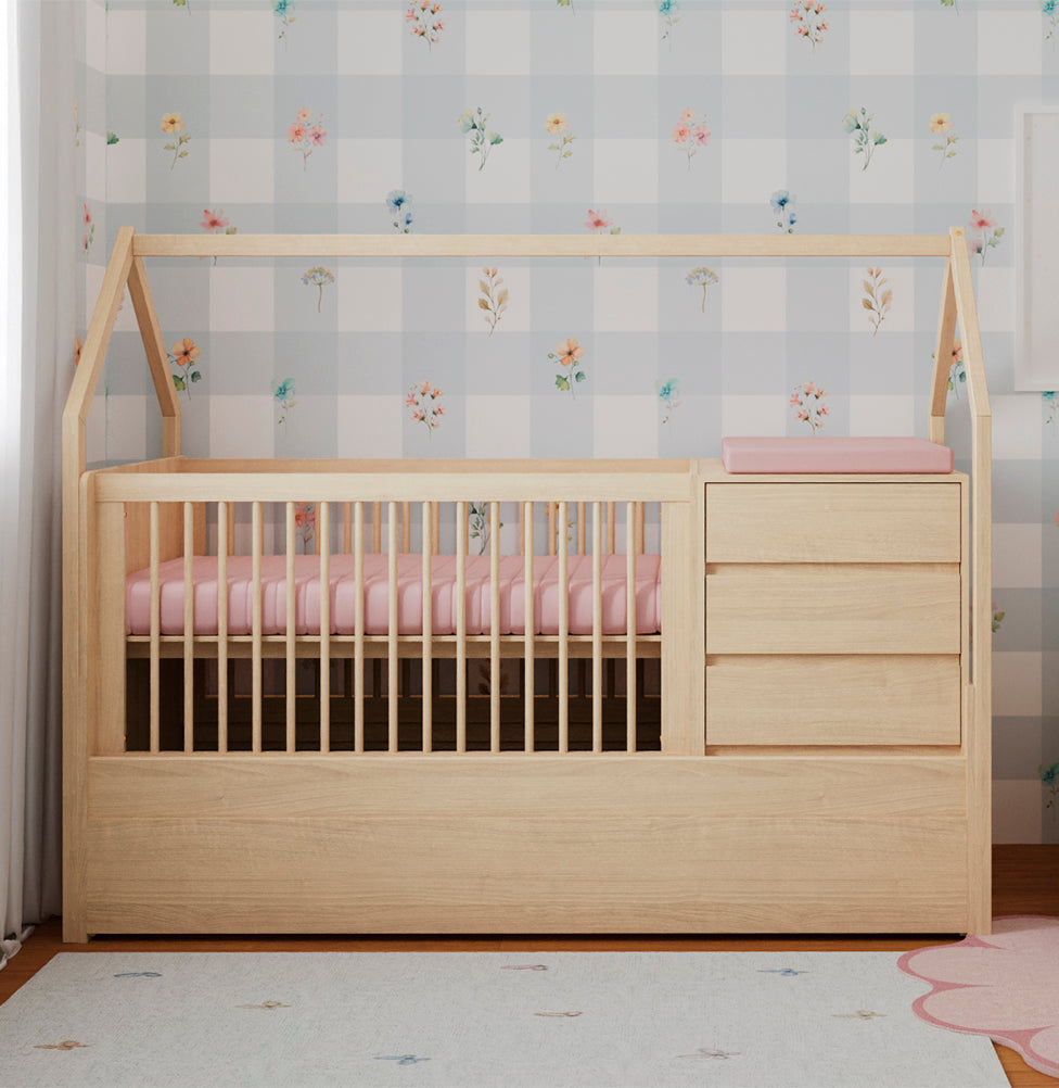 Berço Go Com Casinha Multifuncional 6 em 1 - Carvalho