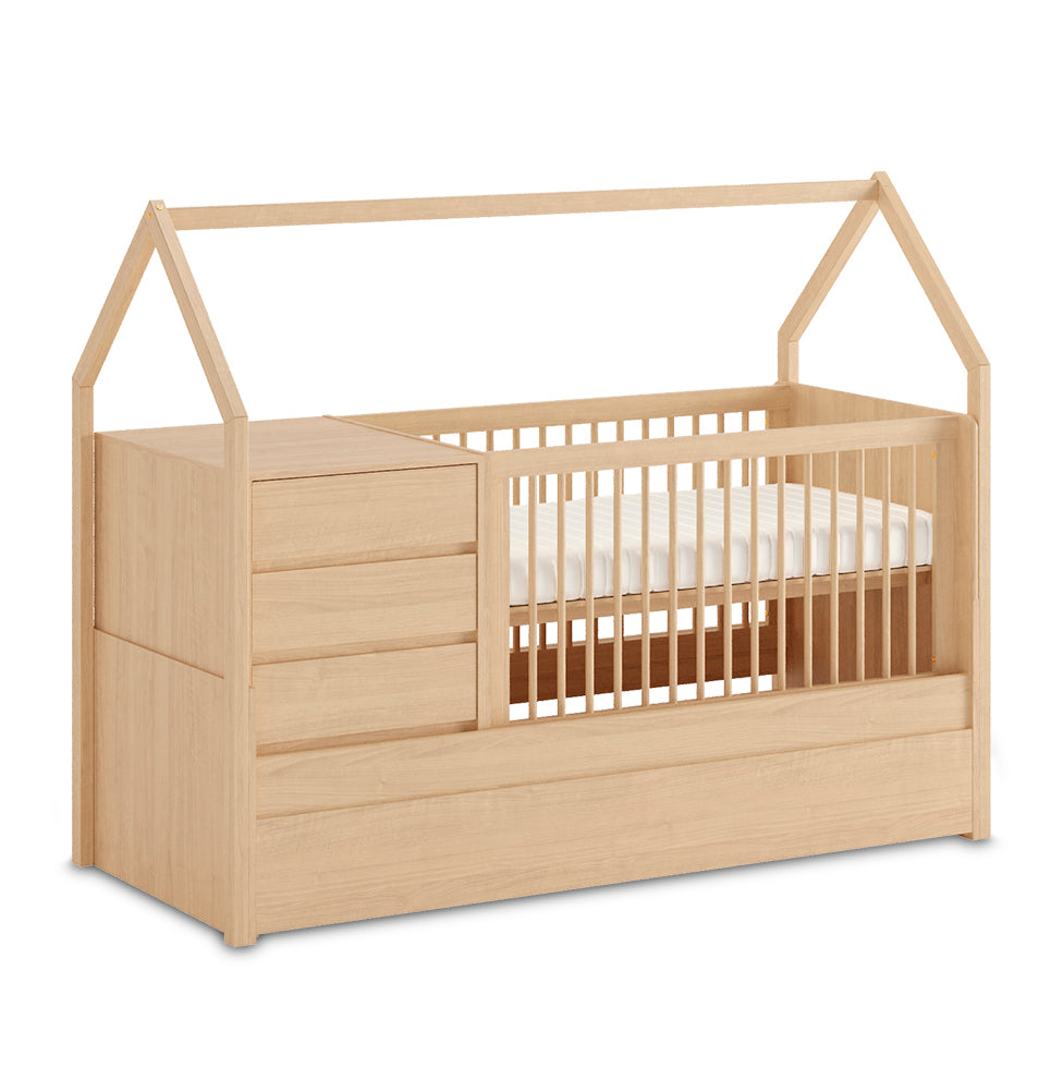 Berço Go Com Casinha Multifuncional 6 em 1 - Carvalho