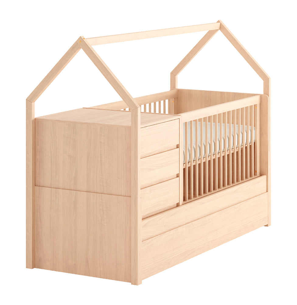 Berço Go Com Casinha Multifuncional 6 em 1 - Carvalho