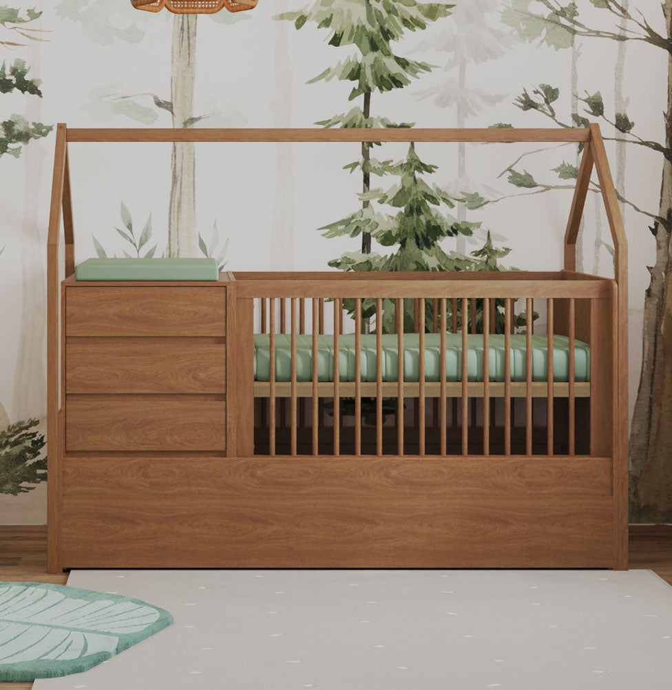 Berço Go Com Casinha Multifuncional 6 em 1 - Freijó